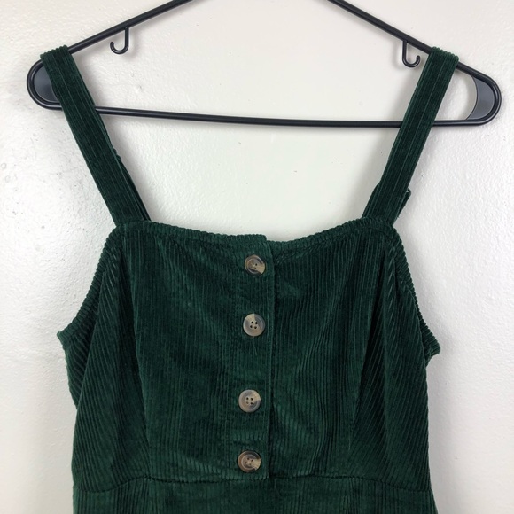 Adorable American Eagle Green Corduroy Overall Dress - Picture 2 of 5